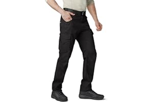 CQR Men's Ripstop Work Pants, Water Resistant Tactical Pants, Outdoor Utility Operator EDC Straight/Cargo Pants