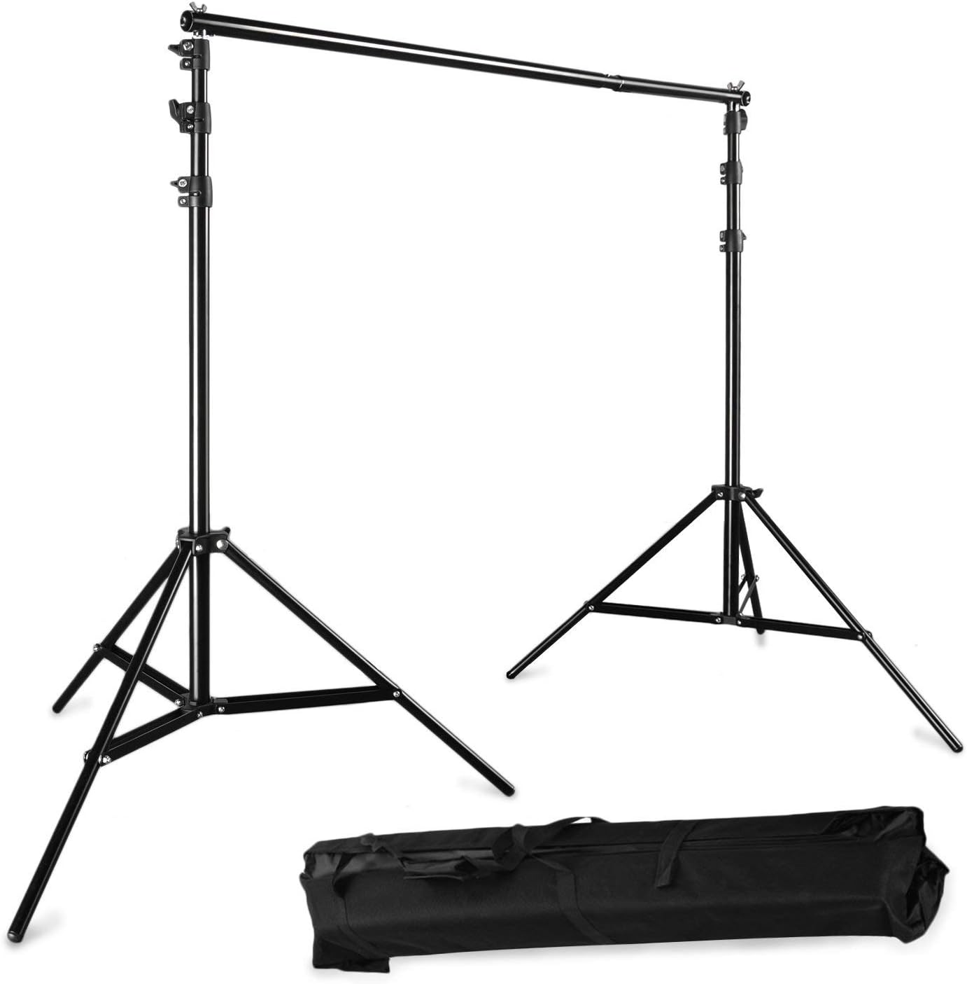 PHOTO MASTER Pro Portable 3x2.8m(10ft*9ft) Ajustable Heavy-Duty Backdrop Kit with Studio Light Background Stands and Oxford Portable Carry Bag