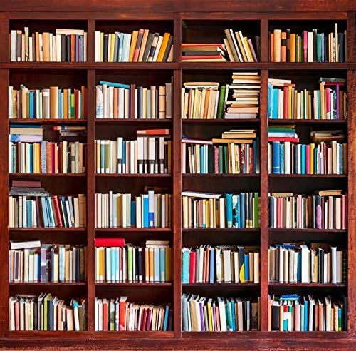 YAME Vinyl Bookshelf School Library Study Bookcase Photography Studio Backdrop Background (3 x 5 ft)