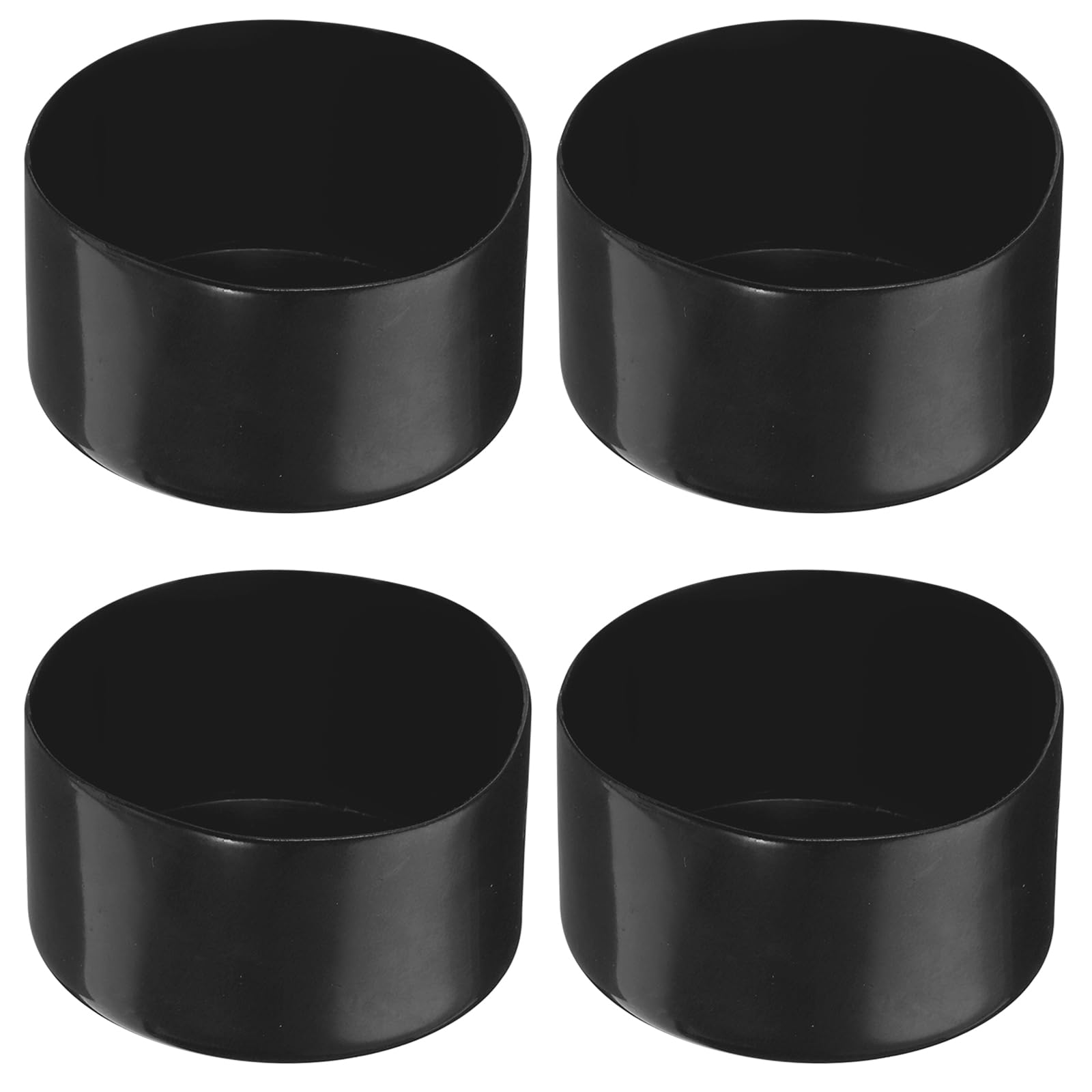 Rebower 4 Pack Screw Thread Protector Cover Rubber End Caps, [for Screw, Bolt, Rod End Cap] - 2 3/4 inch(70mm) inner dia/Black