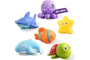Hely Cancy Infant Bath Toys for 18 Months - No Hole Animal Bathtub Toys, Baby Bath Tub Toys