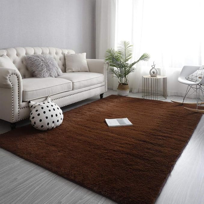 Eastbride Shaggy Silky Plush Carpet,Short plush carpet, easy to clean