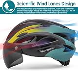 Victgoal Adults Bike Helmet with Detachable Goggle Visor and LED Rear Light view 4