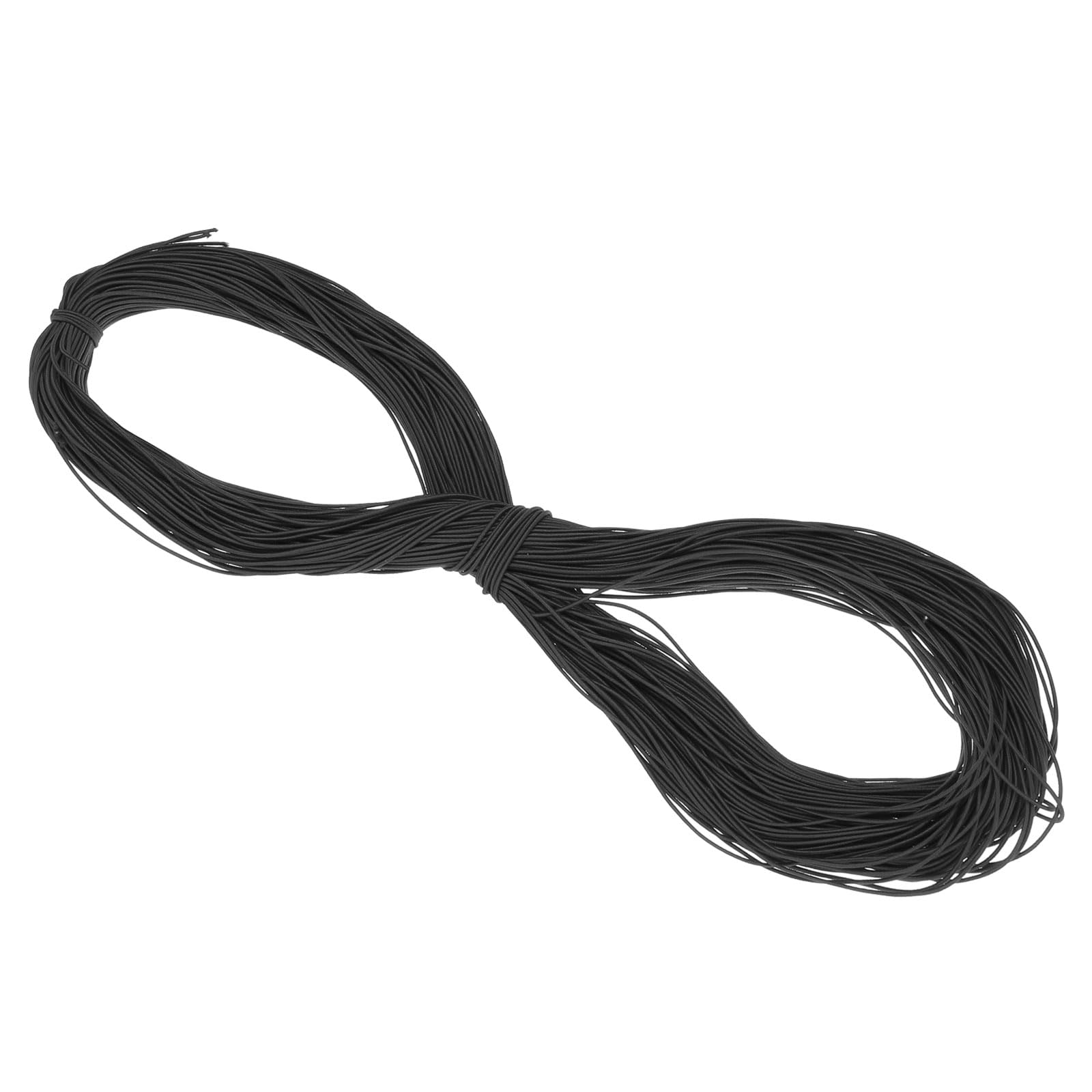 PATIKIL 109 Yards(100m) Bungee Cord Elastic Cord Heavy Stretch String Rope 1.5mm Black for Crafting DIY Sewing Hook Straps Camping Tie Down Strap