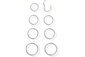 Jstyle 8Pcs 16G Surgical Steel Hinged Clicker Segment Nose Rings Hoop Helix Cartilage Daith Tragus Sleeper Earrings Body Pier