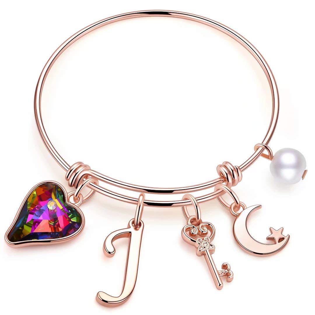 Buy Charm Bracelets for Women Girls Gifts, Letter J Initial Charm
