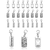 KMYZQDV 27pcs Zipper Charms Pulls with Lobster Clasp Decorative Pull Clips for Bracelets Purses Necklaces Inspirational Dangle Charms for Faith Purse Pulls Clips On Jewelry Making Accessories