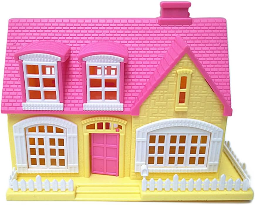 Catnew Lovely Window Door Openable Mini 3D Toy House Cottage Kids Doll Accessories Birthday Gift - Random Color