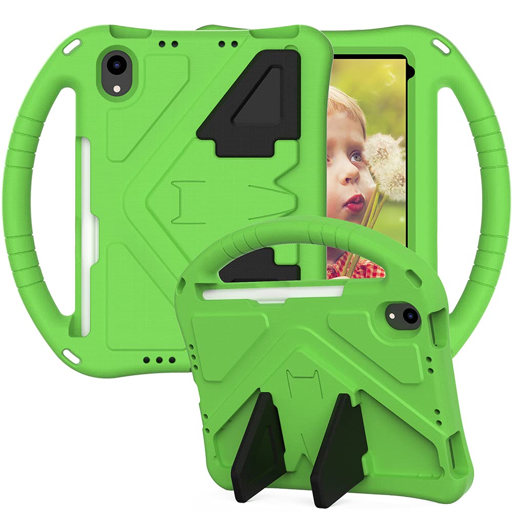 iPad Mini 6 Case, Tading Kids Case for iPad Mini 6th Generation Case, Light Weight Shockproof Kid Proof EVA Foam Protective Stand Handle Cover for Apple iPad mini (2021) 8.3" Tablet - Green
