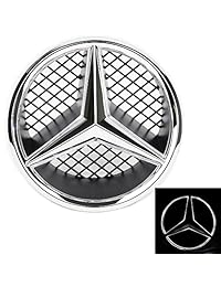 Emblema LED JetStyle, insignia para parte delantera del auto. Estrella para capó con iluminación DRL, luz blanca. Iluminador de conducción, Cromado