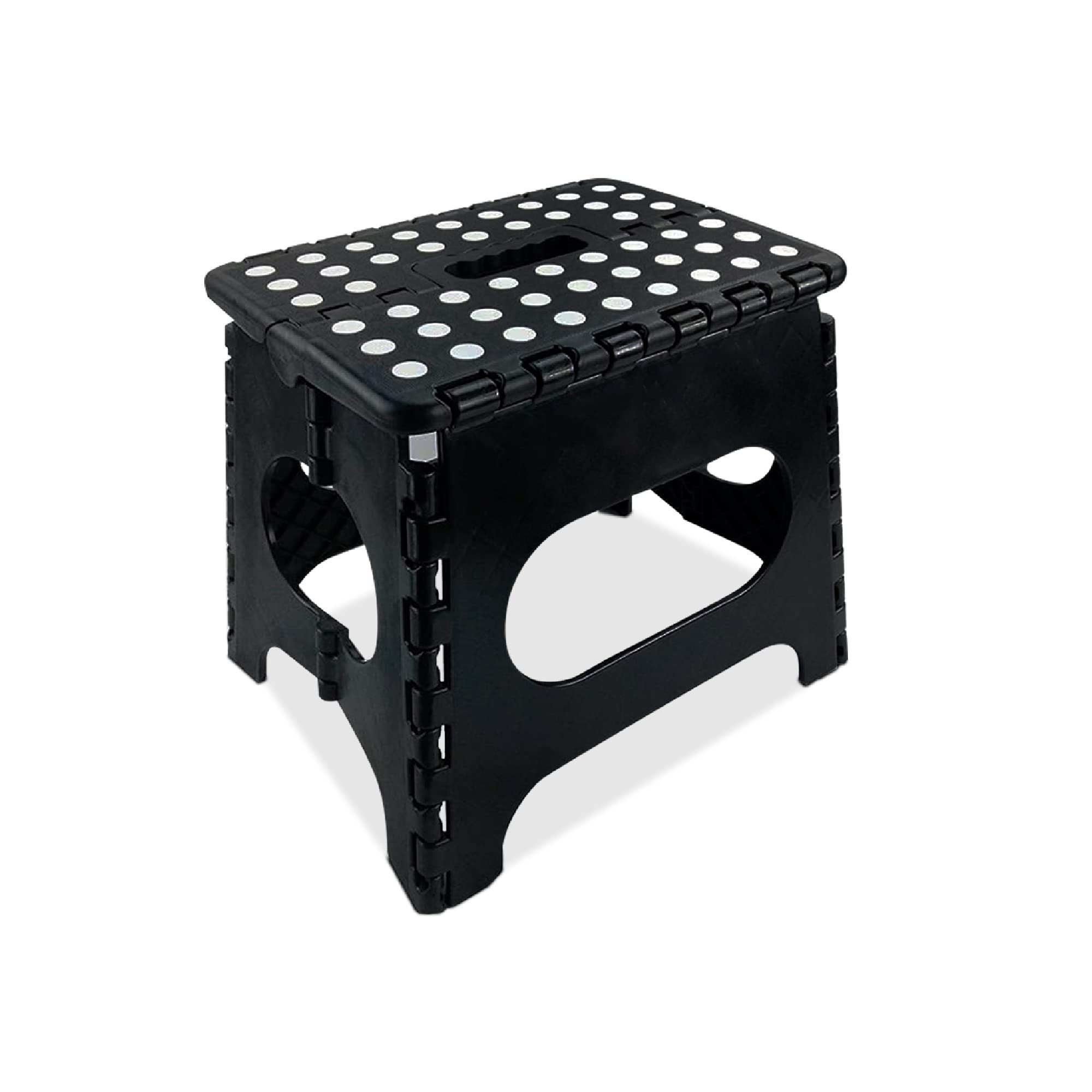 RMTL 11 Inch Durable Plastic & Strong Folding Step Stool With Non Slip Footpad Design & Carry Handle For Adults & Kids | Step Stool | Foldable Stool | Collapsible Step Stool | Fold Up Stool (Black)