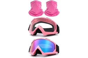 immoono 2Pcs Motocross Goggles with Neck Gaiter Dirt Bike ATV Racing Ski Motorcycle Goggles Cycling Glasses for Outdoor Sport