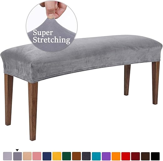 Amazon Com Smiry Velvet Dining Room Bench Covers Soft Stretch