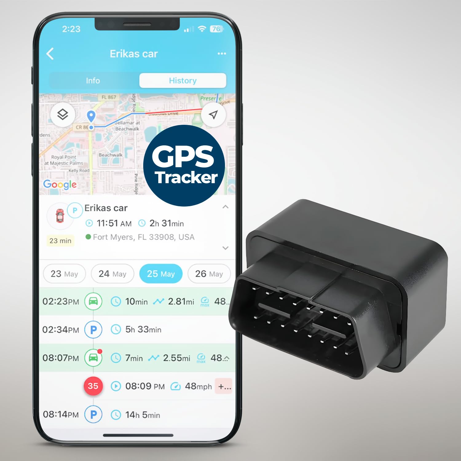 Photo 1 of Trackforce GPS Tracker for Vehicles-Easy Installation-Harsh Driving Alerts, Route History. Geofence, no Activation fees, Cancel Anytime.