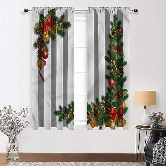 Amazon.com: YouXianHome Christmas Window Curtain Panels Artful Tree