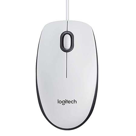 Logitech M100 Schnurgebundener Komfort in voller Größe Maus Weiß