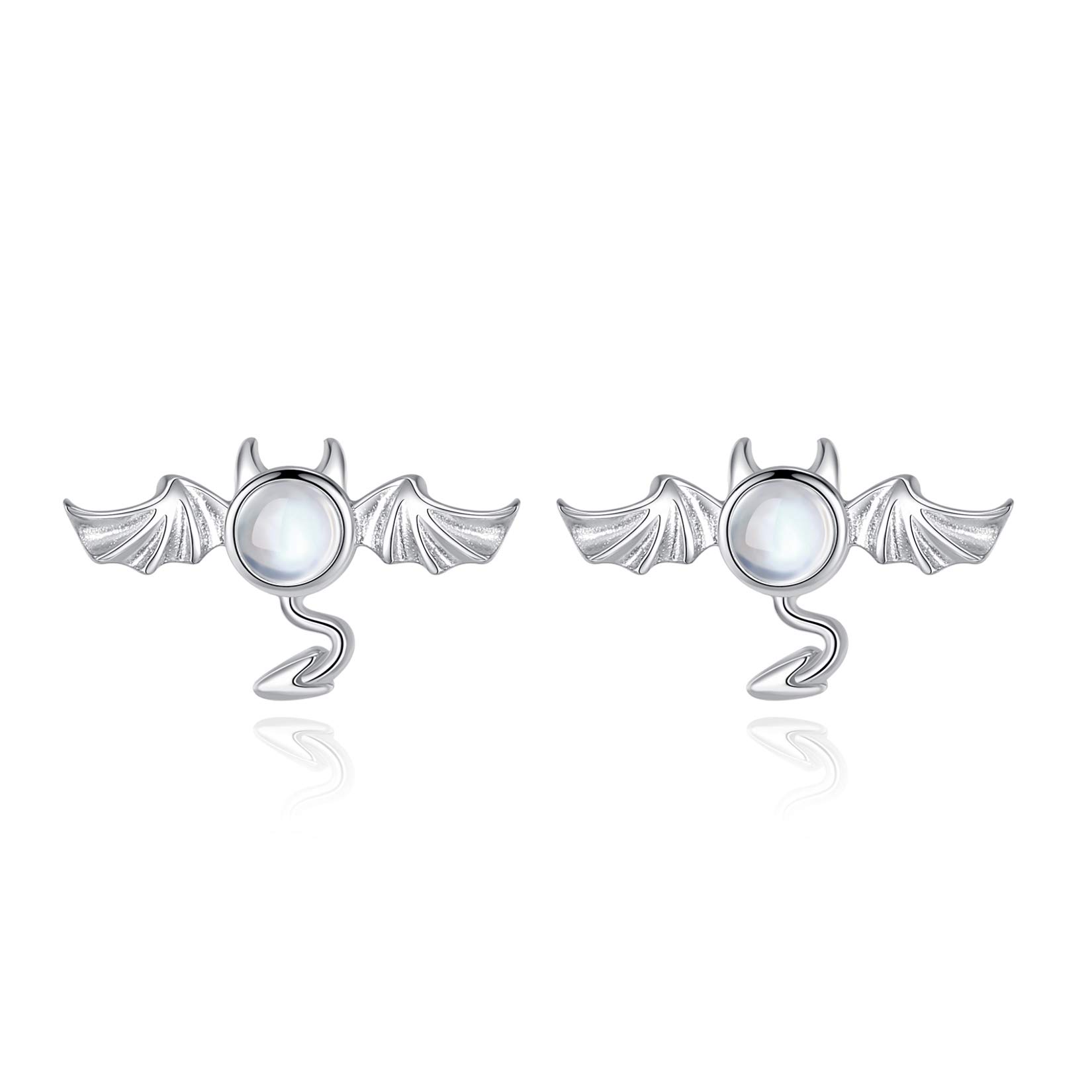 VIKI LYNN 925 Sterling Silver Mini Cute Devil Halloween Earrings for Women Girls