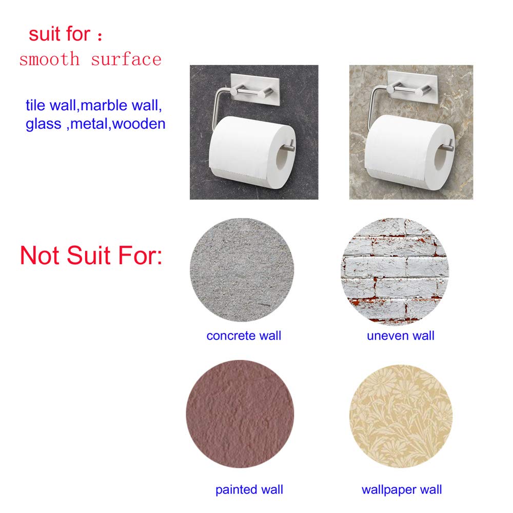 Toilettenpapierhalter für Badezimmer & Küche - Edelstahl Rostfrei, Gebürstetes Finish - Schwenkbarer Arm - Papierhalter Selbstklebend Kein Bohren Kein Werkzeug