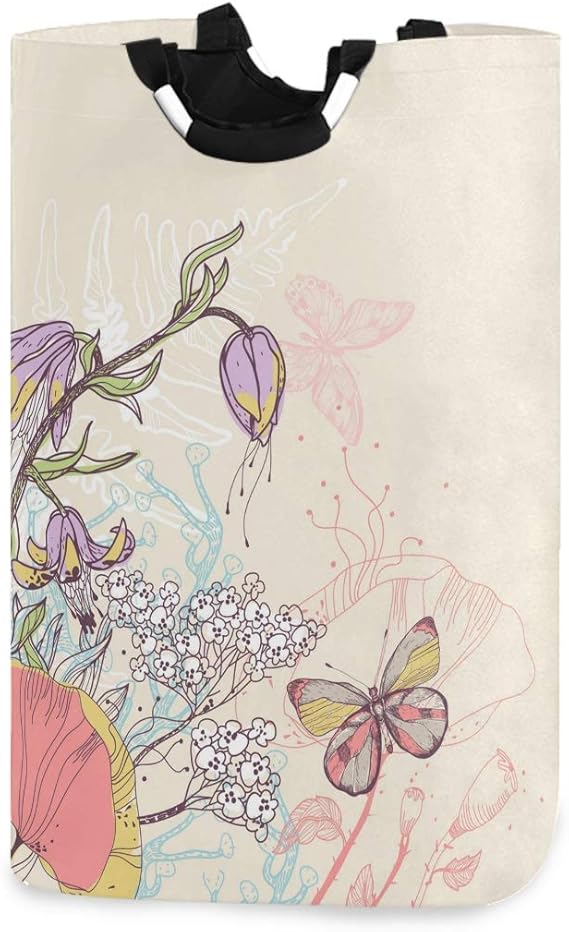 mallcentral-EU Cesta de lavandería de Flores de Verano Brillante Cesto