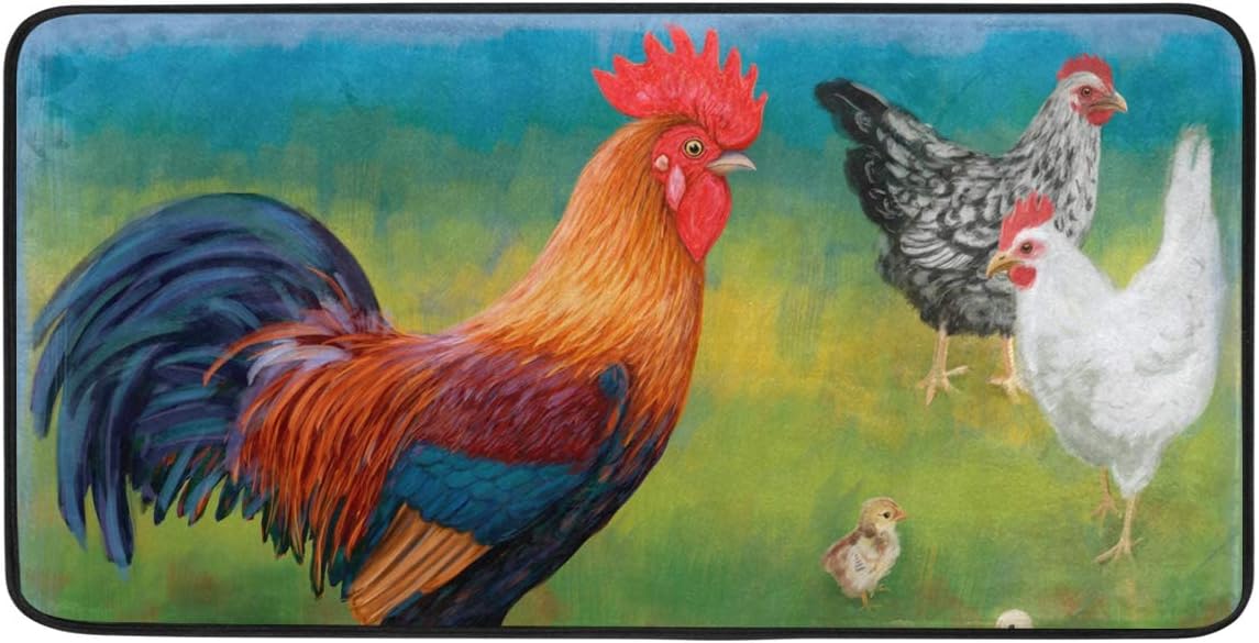 Area Rugs 39 x 20 Inch Farm Chicken Cock Hen Floor Carpet Mat Doormats