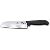 Victorinox 5.2523.17 Fibrox Pro Santoku Knife for General-Purpose Slicing, Dicing, Mincing, and Everything in Between Fluted 