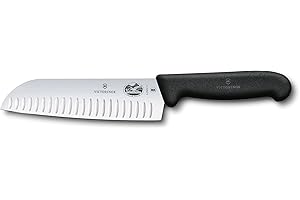 Victorinox 5.2523.17 Fibrox Pro Santoku Knife for General-Purpose Slicing, Dicing, Mincing, and Everything in Between Fluted 