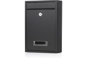 Locking Mailbox Wall Mounted - Jssmst mailboxes with Lock Medium Capacity (Black Matt)