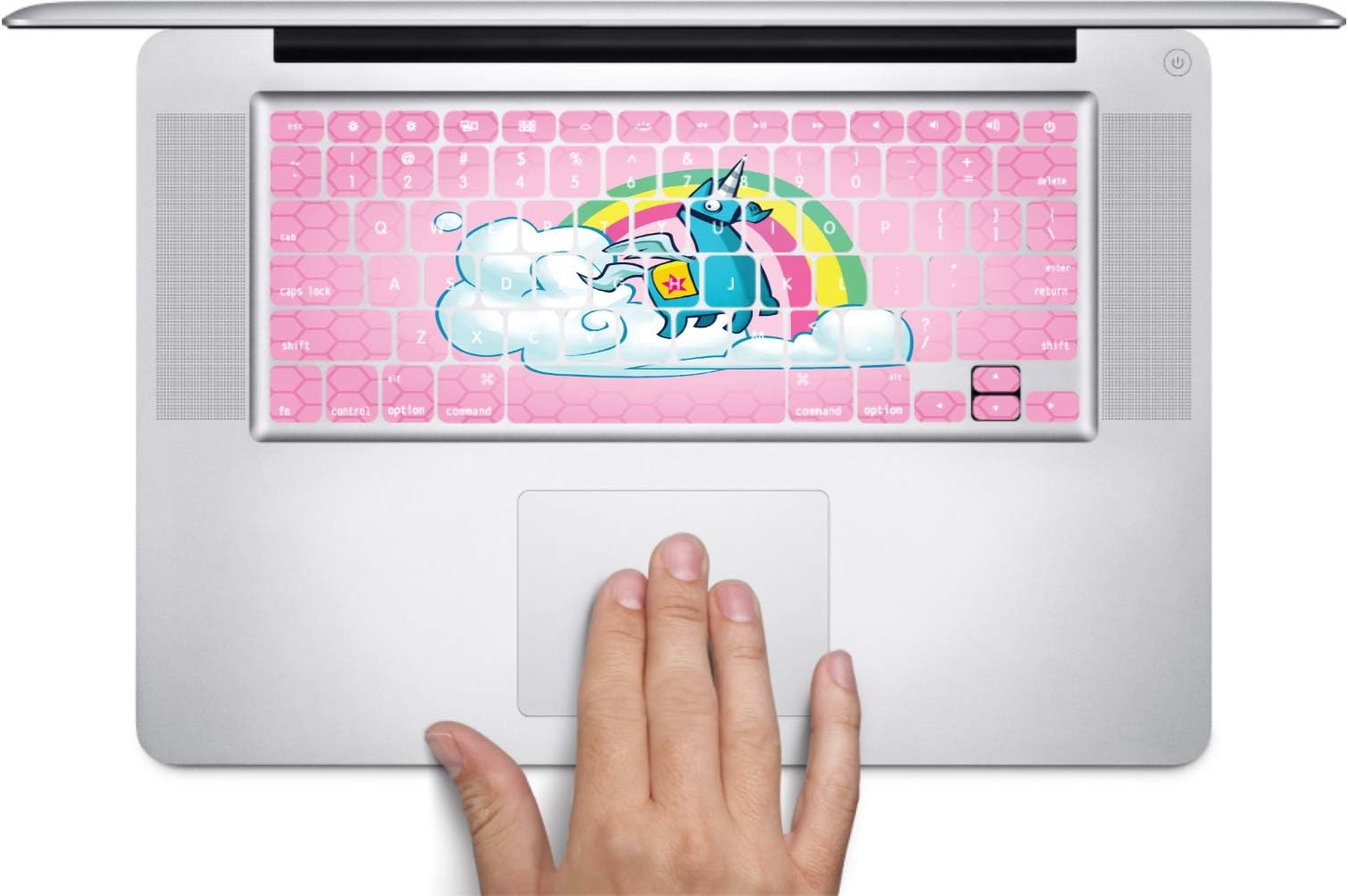 egeek amz Rainbow Unicorn Pink Background Design Keyboard Decals for 13 and 15 inch MacBook Air/Pro/Retina