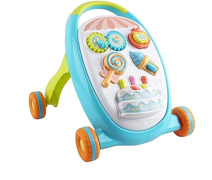 Jukkre 2 in 1 Walker Slider, Improved Design, Interactive Baby Walker Foldable Colours (Pink Baby Walker)
