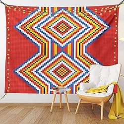 Ambesonne Tribal Tapestry, Traditional Style Mosaic