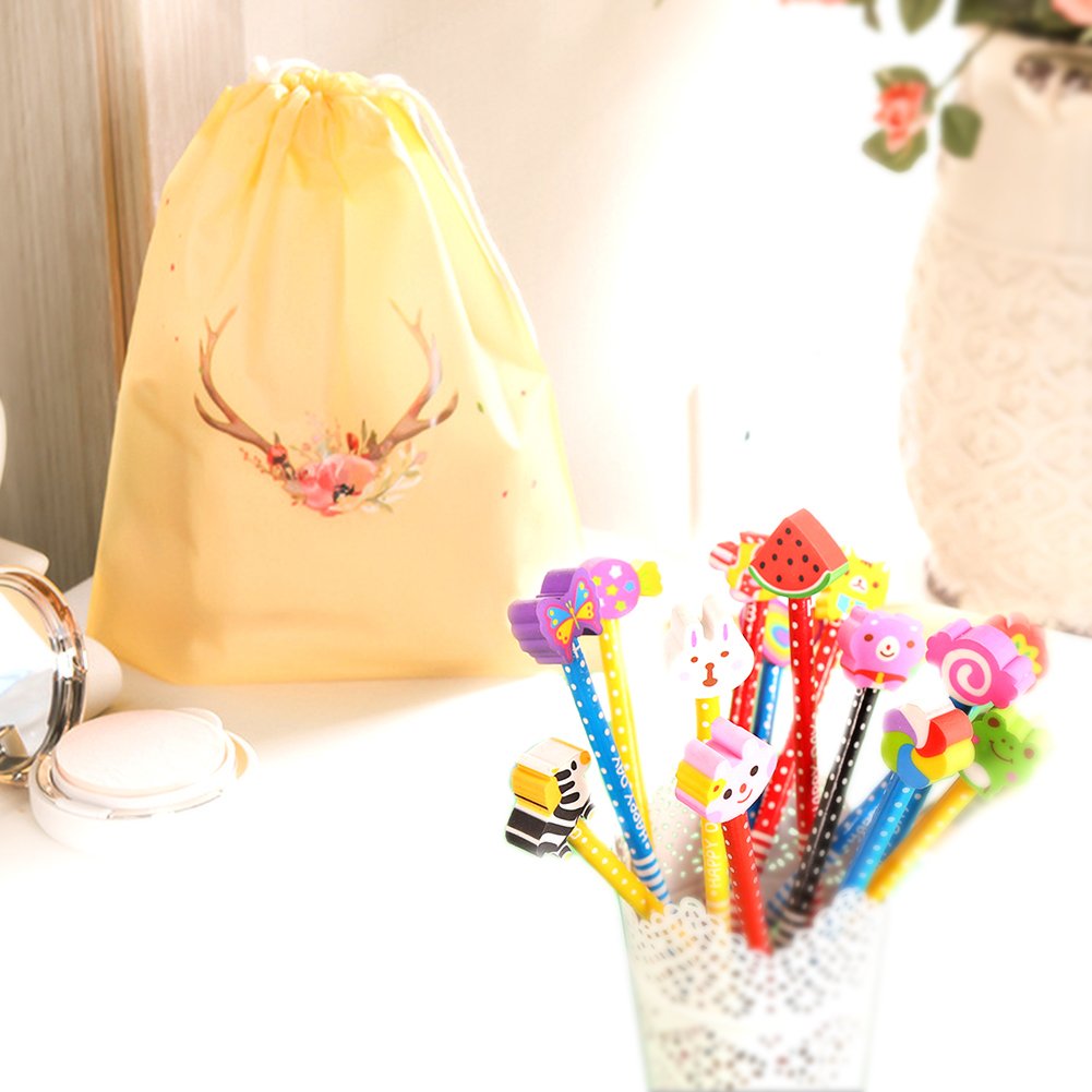 Crayons enfants, KimKo 30 x crayons de dureté de HB avec caoutchoucs pour dessin animés pour les fêtes de fin d\'année, les sacs de fête, le cadeau d\'anniversaire parfait