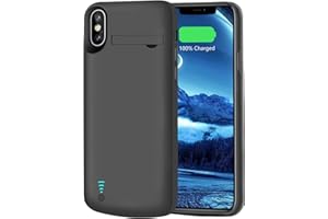 [Upgraded] RUNSY Battery Case for iPhone X & iPhone Xs, 5000mAh Rechargeable Extended Battery Charging Charger Case, Add 2X E