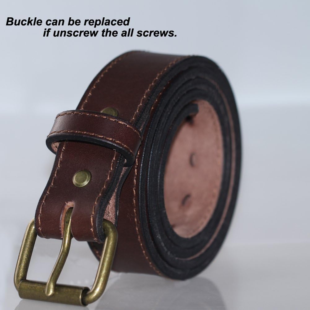 Kmioc Concealed Carry CCW Leather Gun Belt 1 1/2 inch 100% Full Grain Thick Leather Belt for Gun Carry : Clothing