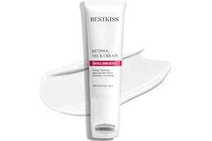 BESTKISS Retinol Neck Cream for Tightening and Firming: Anti Aging Reduce Neck Lines Wrinkles Fine Lines with Roller for Face Neck Chest 50g