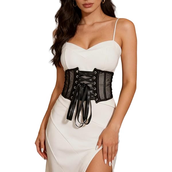 eYLun Womens Vintage Lace-up Elastic Waist Corset for  display picture 2