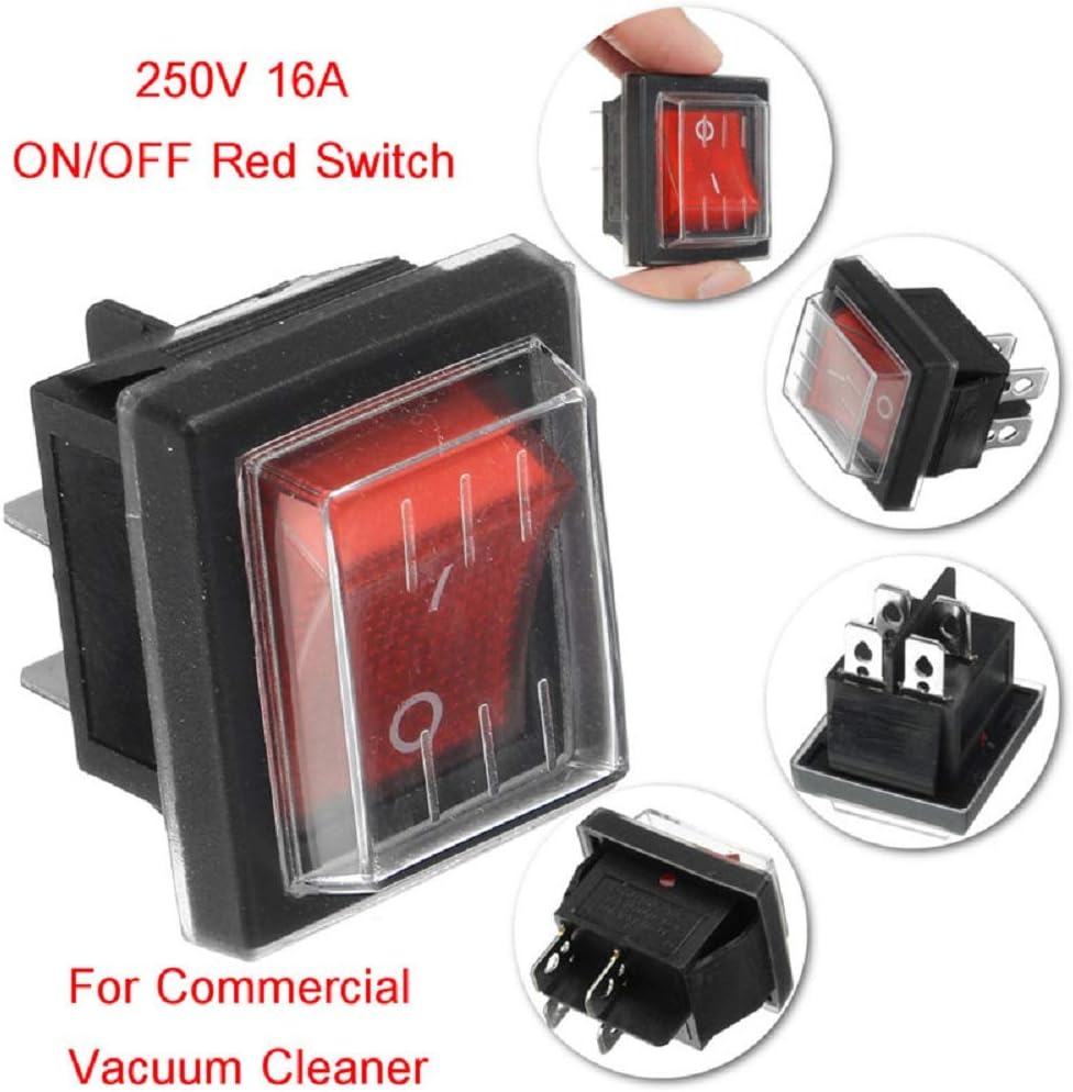 JINXIAN 4 Pcs ON-Off Rocker Switch DPS 4 Pin Red Light AC 250V 16A 125V 20A with Waterproof Cover for Electrical Products… - Image 4