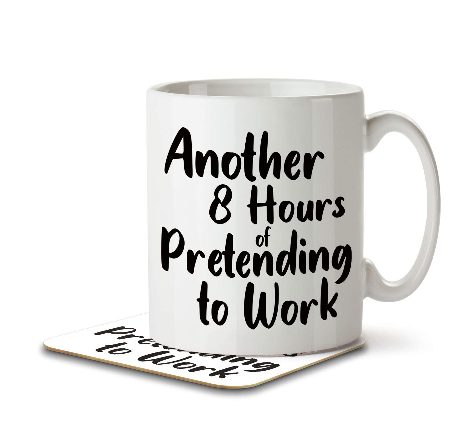 The Inky Penguin - Another 8 Hours of Pretending to Work - Colleague Mug and Coaster, Ceramic, 11fl. oz.