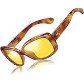 Wzerry Night Vision Glasses for Women Men, Polarized Night Driving Glasses Anti-Glare HD Yellow Lens Enhance Vision