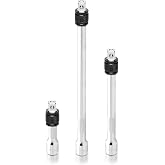 NEIKO 00295A 3/8" Drive Locking Extension Bar Set, 3 Piece, 3", 6", 10", Remove Sockets and Sparkplugs, Cr-V, Silver