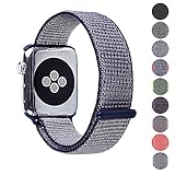 Woven Velcro Nylon Replacement Apple Watch Band by Pantheon, Sport Loop Edition, For Men or Women, Strap fits the 38mm or 42mm Apple iWatch, Compatible Series 1, 2, 3, Nike