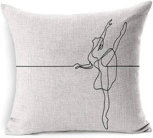 Linge Coussin Couverture Carré Ballerine Linéaire Ligne