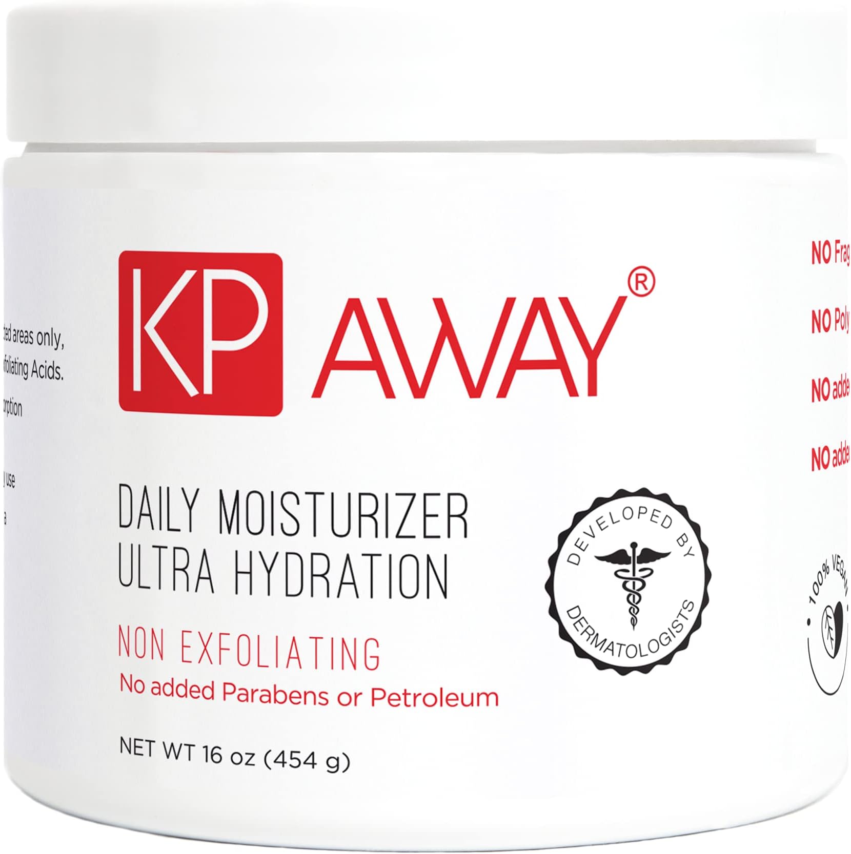 KPAway Keratosis Pilaris Treatment Emollient - Acid Free KP Cream, Lotion Made With Organic Coconut Oil, Baby Friendly, Paraben Free, For Rough & Bumpy Skin (16oz)