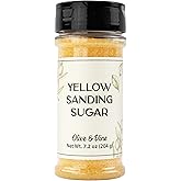 Olive & Vine Yellow Sanding Sugar, Sweet Finish, For Baking & Decorating, Rich Tradition, Authentic Taste, For Global Recipes (7.2 Ounce)