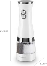 Tower T847004W Electric Duo Salt Pepper Mills Black White Battery Operated view 6