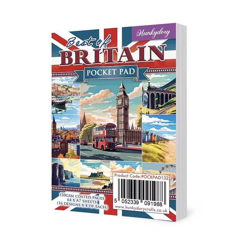 Hunkydory Crafts Best of Britain Pocket Pad - 64 Pages A7 150gsm Silk Finish Paper Pad