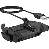 Garmin Fenix 3 HR Charger, MoKo USB Data Sync Charge Cradle Dock Charger Clip Charging Cable for Garmin Fenix 3 HR / Fenix 3 / Quatix 3 Smart Watch, BLACK