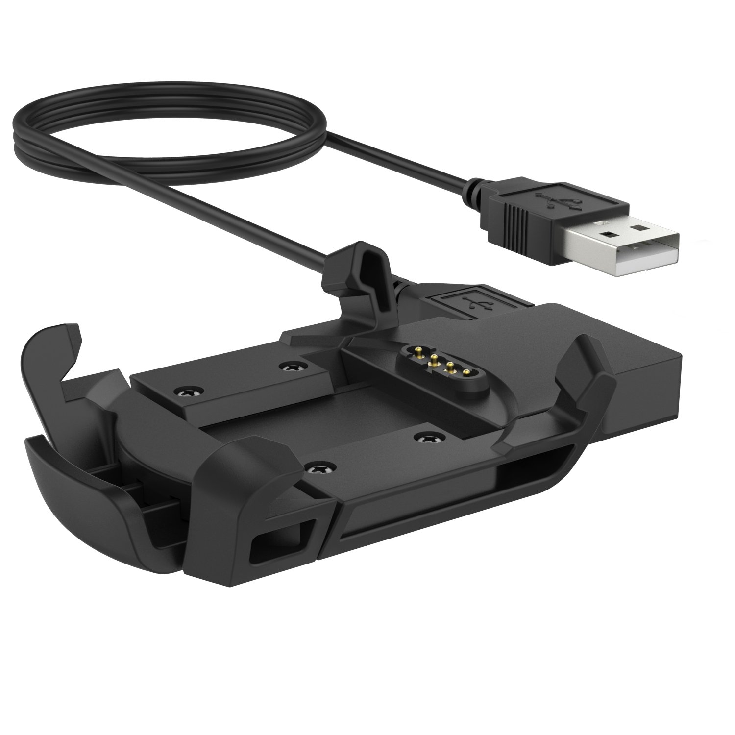 MoKo Garmin Fenix 3 HR Charger, Cradle Charger Station Charging Station for Garmin Fenix 3 HR/Fenix 3/Quatix 3 Smart Watch, with Micro USB Cable, Black