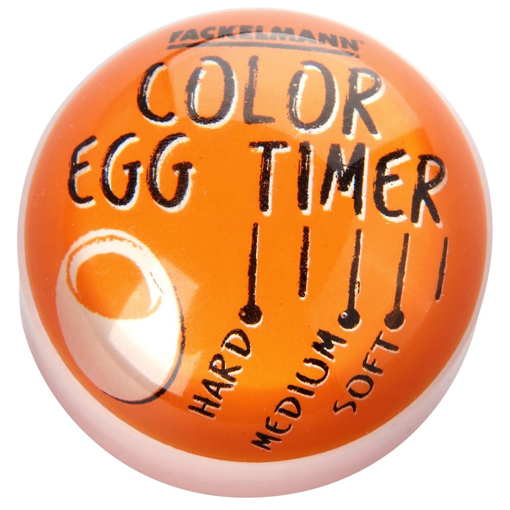 FACKELMANN Kitchen Egg Indicator, Plastic, Orange/White/Black, Approx. 4.5 x 3 cm.