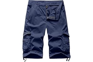 DGWZ Mens Cargo Shorts Multi Pockets Twill Cotton Relaxed Fit Outdoor Camo Cargo Short for Men