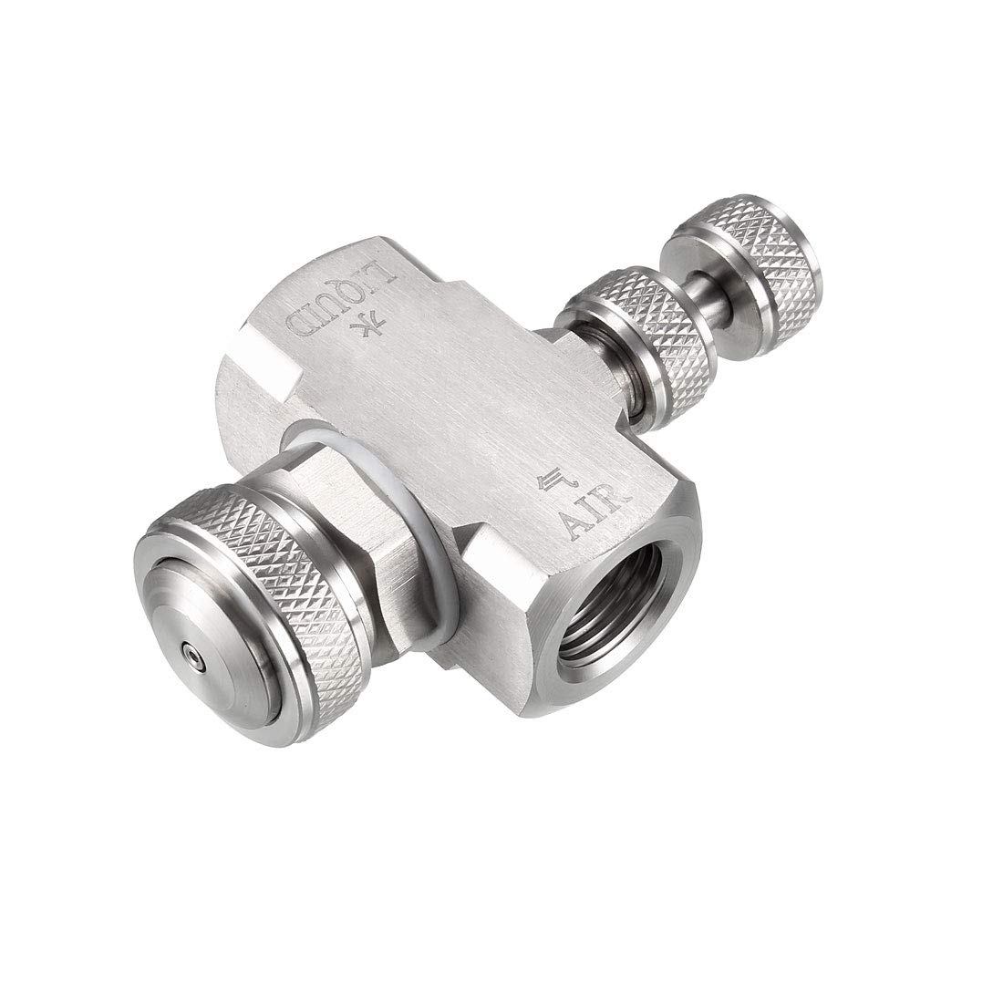 sourcing map Air Atomizing Nozzle, 1/4BSPT Misting Low Pressure Siphon Cone-Shape Spray Tip